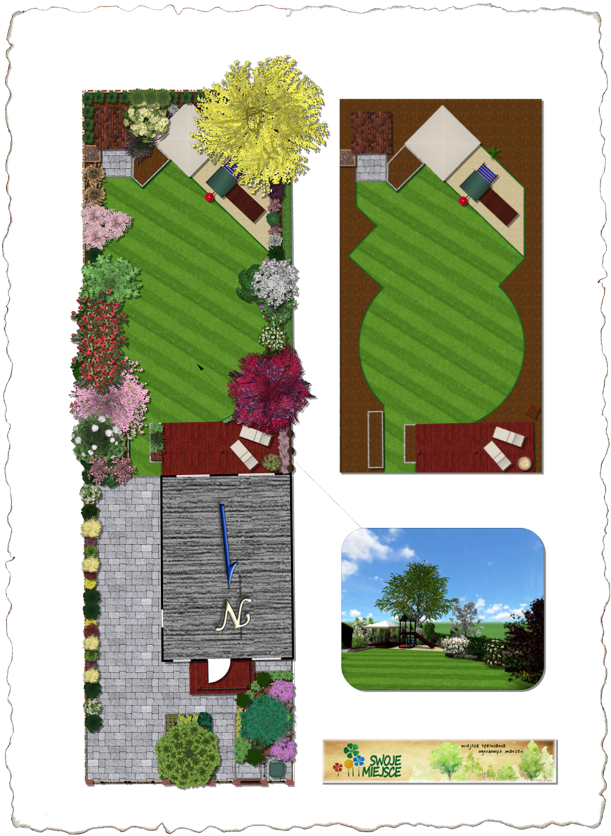 projekt zagospodarowania wąskiego ogrodu - swojemiejsce.pl
